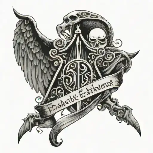 death eaters Slytherin Harry potter deathly hallows tattoo design idea