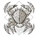 cancer crab breaking free from chains tattoo design idea