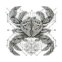 cancer crab breaking free from chains tattoo design idea