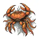 cancer crab ripping through skin glass bones tattoo design idea
