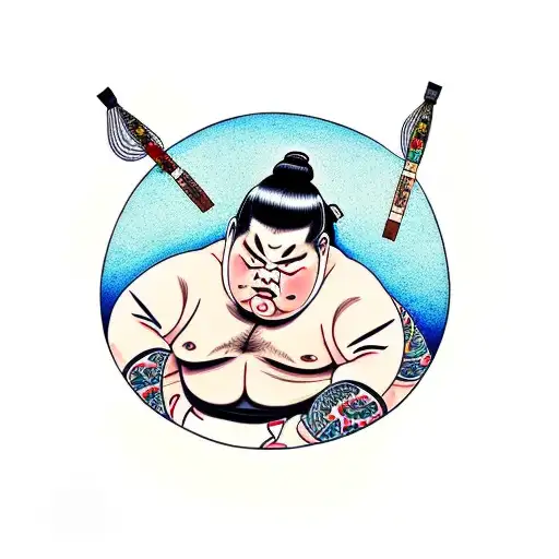sumo wrestler  tattoo design idea