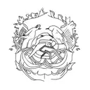 Syrian oregano, suicide  tattoo design idea