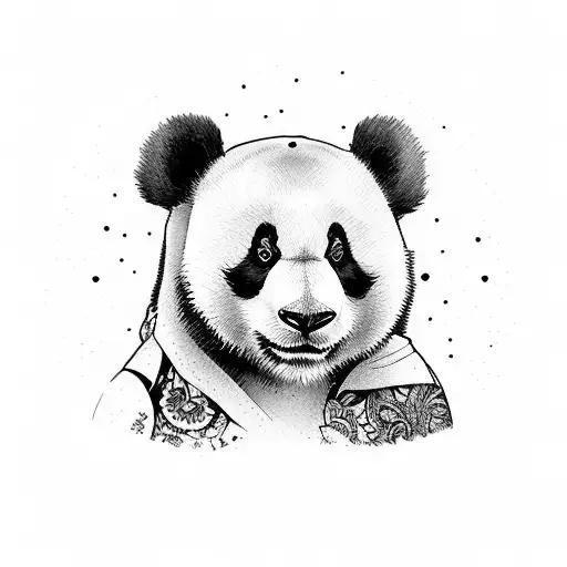 confused Panda tattoo design idea