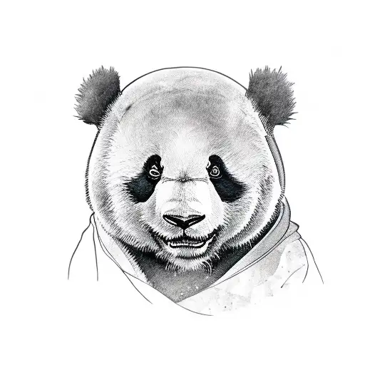 confused Panda tattoo design idea