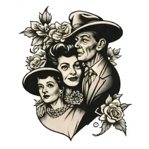 grandmother, mom and dad tattoo design idea