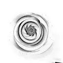 fibonacci spiral into half moon tattoo design idea