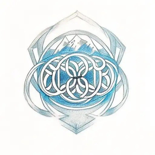 the basis of the tattoo is the 5 olympic rings. Within the blue ring, there is the crest or Rawenclaw. tattoo design idea
