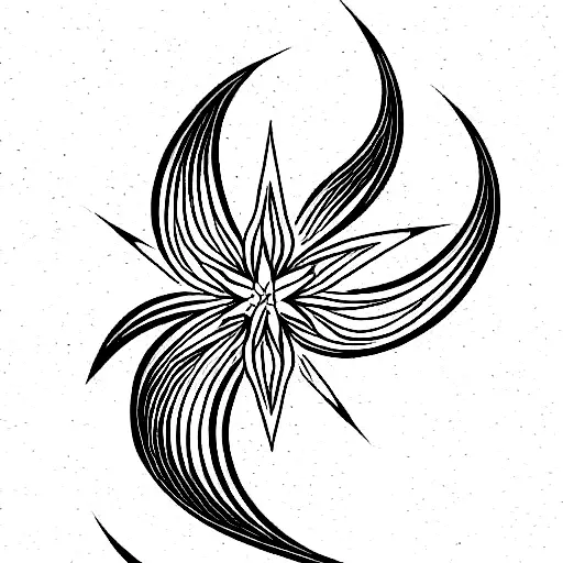 full back. symmetry. beaty of life. art nouveau. lines and star burst tattoo design idea