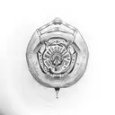 small revolver tattoo design idea