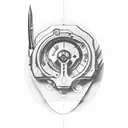 small revolver tattoo design idea