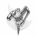 small revolver tattoo design idea
