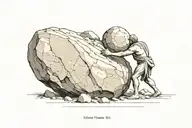 sysiphus pushing rock  tattoo design idea