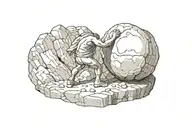 sysiphus pushing rock  tattoo design idea