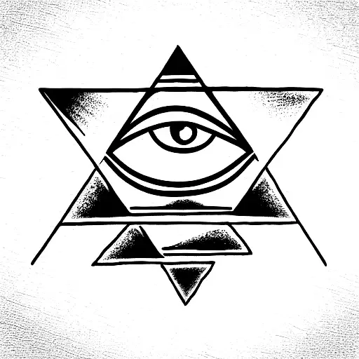 pyramid and eyes all see tattoo design idea