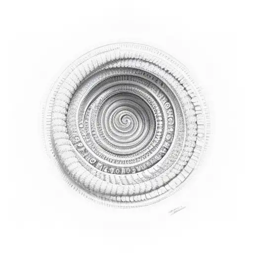 Fibonacci Spiral of Waves tattoo design idea