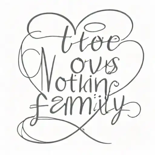 citation  Love means nothing without family tattoo design idea