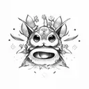 virtuous contract from katana from nier automata surrounded by lunar tear flowers tattoo design idea