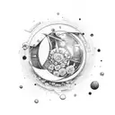 virtuous contract from nier automata surrounded by lunar tear flowers on my forearm tattoo design idea