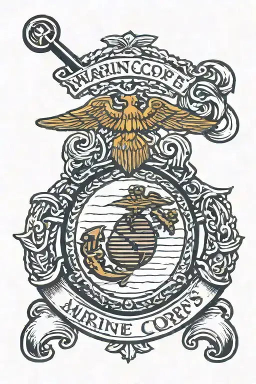 Marine corp tattoo design idea