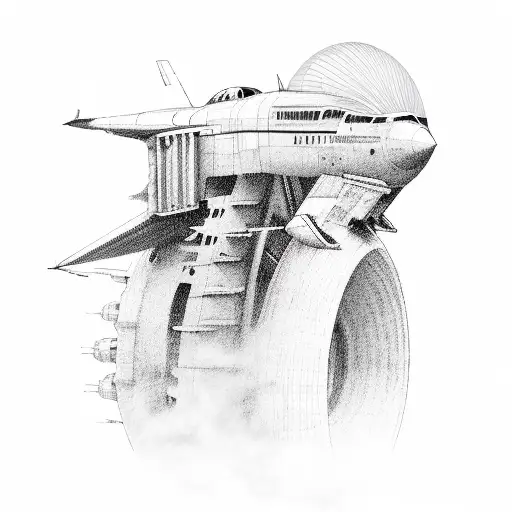 big jet plane tattoo design idea