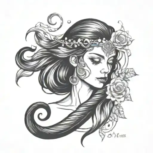 cancer Virgo zodiac sign tattoo design idea