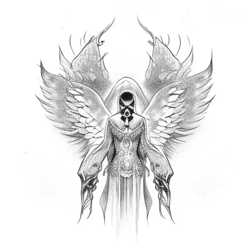 angel hands tattoo design idea