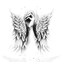 angel hands tattoo design idea