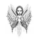 angel hands tattoo design idea