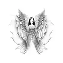 angel hands tattoo design idea