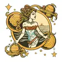 venus planet, mother tattoo design idea