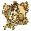venus planet, mother tattoo design idea