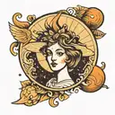 venus planet, mother tattoo design idea