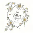 the value of the moment "now" faith in yourself strength of soul and will I can do everything I am strong Chamomile Saint Petersburg Kindness Heart Stars tattoo design idea