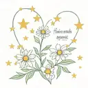 the value of the moment "now" faith in yourself strength of soul and will I can do everything I am strong Chamomile Saint Petersburg Kindness Heart Stars tattoo design idea