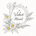 the value of the moment "now" faith in yourself strength of soul and will I can do everything I am strong Chamomile Saint Petersburg Kindness Heart Stars tattoo design idea