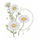 the value of the moment "now" faith in yourself strength of soul and will I can do everything I am strong Chamomile Saint Petersburg Kindness Heart Stars tattoo design idea