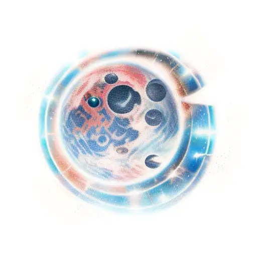 planets stars moon tattoo design idea