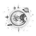 planets stars tattoo design idea