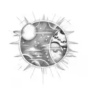 planets stars tattoo design idea