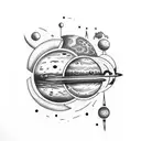 planets stars tattoo design idea