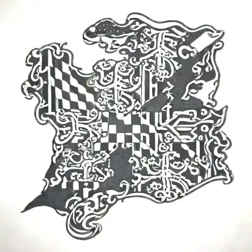 maryland flag morphing tattoo design idea