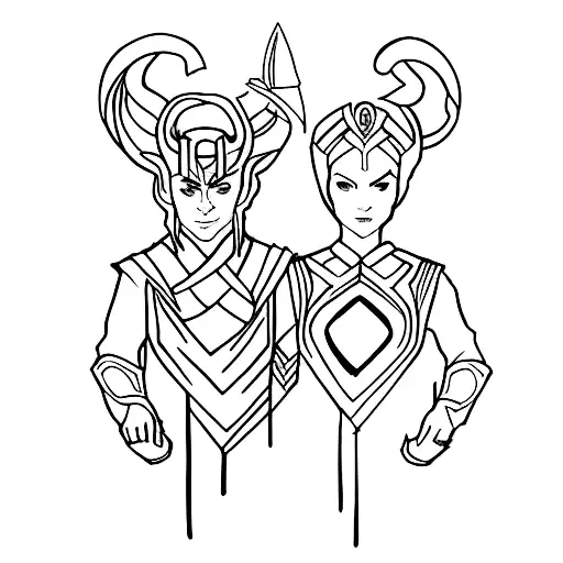 Loki and Wanda Maximoff tattoo design idea