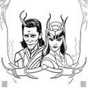 Loki and Wanda Maximoff tattoo design idea