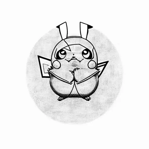 Pikachu inside pokeball tattoo design idea