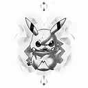 Pikachu skull tattoo design idea