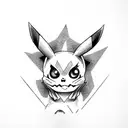 Pikachu skull tattoo design idea