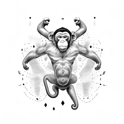monkey riding a raging bull  tattoo design idea