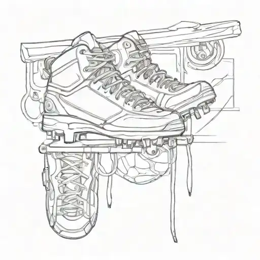 football boots on a hook tattoo design idea