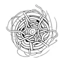 5 large figs in a wicker basket. side view. simplistic tattoo design idea