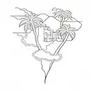 draw me the outline of Sicily but in such a way that the tattoo represents Sicily in a fine and beautiful way tattoo design idea